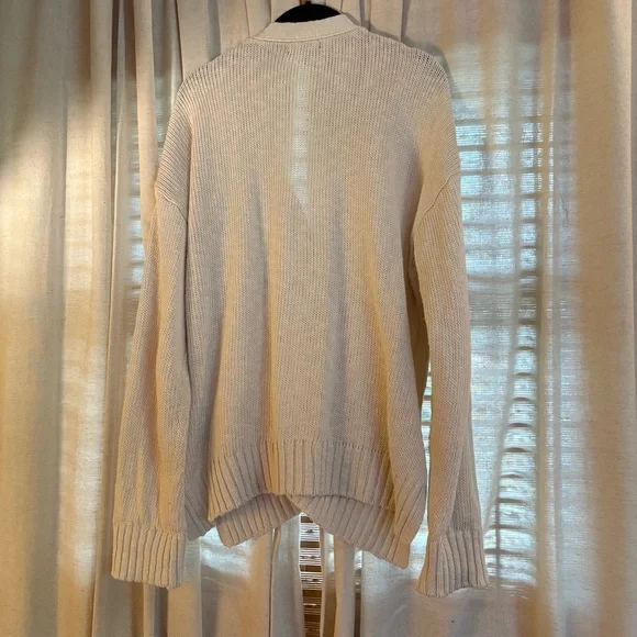 Quince Ivory Cotton Linen Relaxed Cardigan - Picture 7 of 12